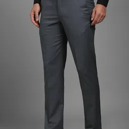 Louis Philippe Men Textured Slim Fit Trousers image 3