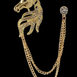 Curren Gold-Plated Zircon Studded Animal Horse Style Brooch-picture-31