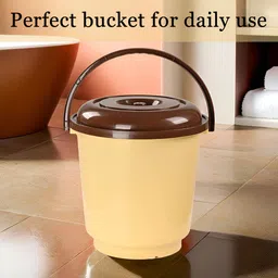 Aura Cream & Brown Bucket With Lid - 18 L image 3