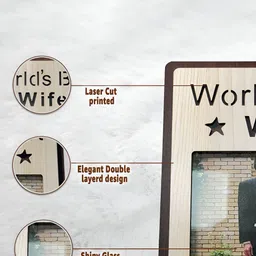 Art Street Beige & Brown 1 Pieces MDF Table Photo Frames image 2