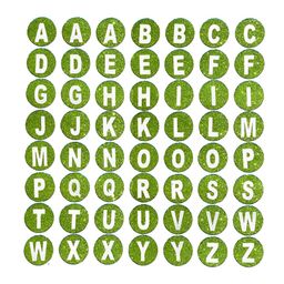 Comet Busters Green & White Printed Self-Adhesive Uppercase Glitter Alphabet Stickers-picture-19