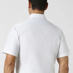 Van Heusen Men Spread Collar Micro Checked Cotton Formal Shirt image 4