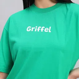 GRIFFEL Hugged Teddy Typography Printed Oversized Cotton Ultralite T-shirt image 5