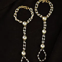 Silvermerc Designs Gold-Plated Kundan Anklet-picture-33