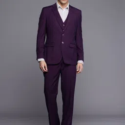 Raymond Checked Notched Lapel Single Breasted 3 Piece Formal Suits-picture-34