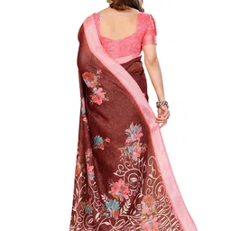 Moda Rapido Floral Printed Zari Saree image 3