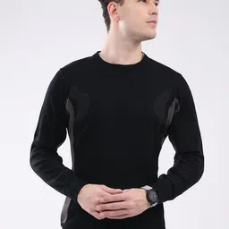 Monte Carlo Men Solid Round Neck Ribbed Pullover Sweater-image-39