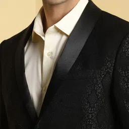 Allen Solly Textured Slim Fit Single-Breasted Two Piece Party Suit image 2