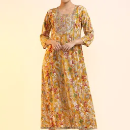 Jaipur Kurti Women Embroidered A-line Ethnic Dress-picture-25