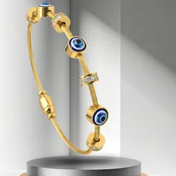 RKB Sales Women Cubic Zirconia Antique Gold-Plated Cuff Bracelet-picture-32