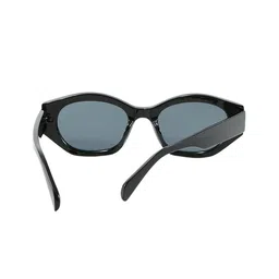 LULU & SKY Women Black Lens & Black Oval Sunglasses with image 3