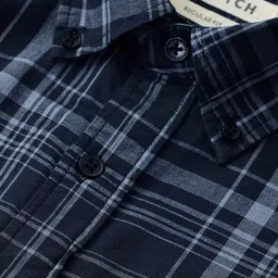 Snitch Men Tartan Checked Button-Down Collar Casual Shirt image 2