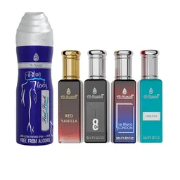 Al-Nuaim Set Of 5 Elite Eau De Parfum - 20 ml Each & Blue Lady Deodorant - 200 ml image 3