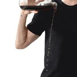 TURMS Men Solid Crew Neck Half Sleeves Stain And Water Repellent Cotton Tshirt image 3