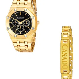 CASADO Men Analogue Watch Gift Set 628-BLACK-GOLD-BRACELET-GOLD-image-60