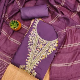 Rangtulika Ethnics Motifs Embroidered Unstitched Dress Material-image-60