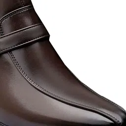 Bxxy Men 9 Cm Hidden Height Increasing Block-Heeled Buckle And Zip Formal Boot image 2