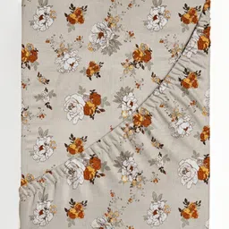 bsb home Bronze-Toned Floral Printed Microfiber 210 TC Queen Bedsheet Set 1.82 m x 1.98 m image 5