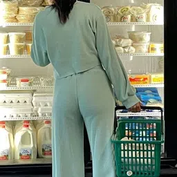 Mast & Harbour Round Sweatshirt With Trousers Co-Ords image 2