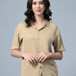 Genzy Women Peter Pan Collar Drop-Shoulder Sleeves Pockets T-shirt-picture-16