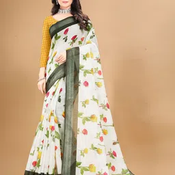 Anouk Ethnic Motifs Zari Linen Blend Saree-picture-35