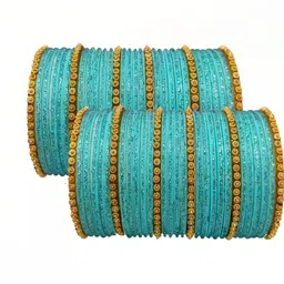 TRIOXY Blue Glass Artificial Stones Bangle image 3