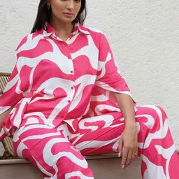 Sweet Dreams Abstract Printed Three-Quarter Sleeves Shirt & Palazzos image 5