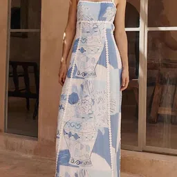 miss mosa by akanksha Alamode By Akanksha Women Blue Valoria Statement Summer Maxi Dress-picture-15