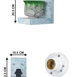 1ST TIME Green & White Textured Wood Contemporary Abstract Shaped Shaped Wall Lamp image 2