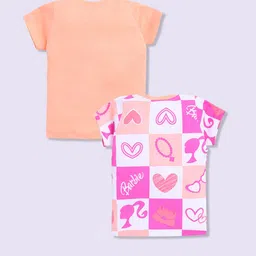 YK X Minute Mirth Girls Pack Of 2 Barbie Printed Pure Cotton T-shirts image 4