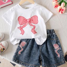 INCLUD Girls Printed Round Neck T-Shirt With Shorts-picture-29