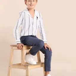 U.S. Polo Assn. Kids Boys Boxy Opaque Striped Casual Shirt-picture-13