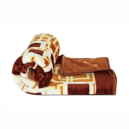 bsb home Brown & Yellow Mink Mild Winter 300 GSM Single Bed Blanket-picture-32
