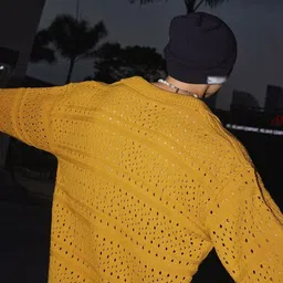 StyleCast Men Self Design Open Knit V-Neck Pullover Sweater image 2