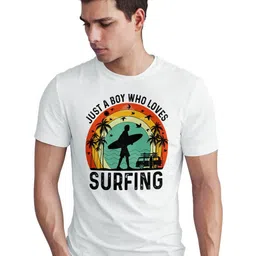 Seekbuylove Typography Printed Round Neck Short Sleeves Bio Finish Pure Cotton T-shirt-image-18