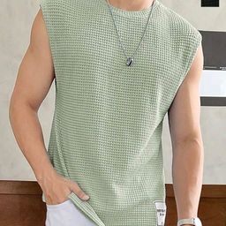 Calcados Pack Of 2 Self Design Cotton Gym Vests Vest-2(blk,grn)-S-picture-40