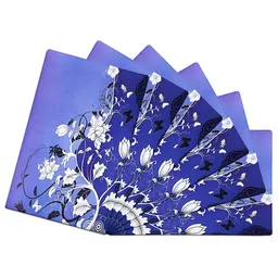 Kuber Industries 6-Pcs White & Blue Printed Fridge Mat image 2