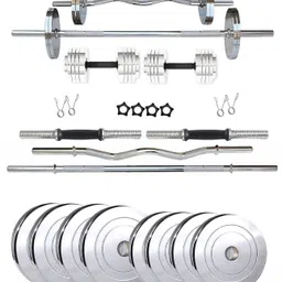 starx 20 kg Steel Gym Plates With 3FT Curl & 5FT Straight of 23mm Home Gym Combo-picture-23