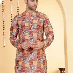 Anouk Men Floral Printed Festive Straight Kurta-image-95