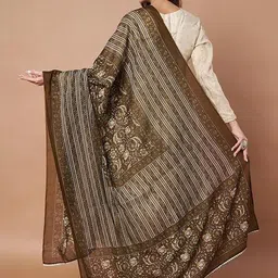 AKSHADEEP Women Jaipur Block Print Pure Cotton Block Print Dupatta with Gotta Patti image 5