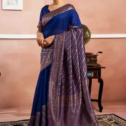 ZARA STAR Woven Design Zari Art Silk Banarasi Saree image 4