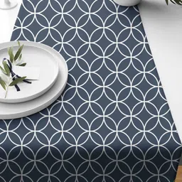 STITCHNEST Blue & White Printed TableRunner image 3