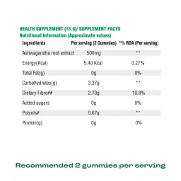 Nutriburst Ashwagandha Max 500mg Gummies for Stress and Anxiety Relief Vigour, Energy, Power & Stamina Relax Refresh Mind & Body Guava Flavor Gummies, No added sugar - 30 Gummies image 3