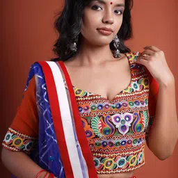 Utsav Fashion Embroidered Mirror Work Ready to Wear Lehenga & Blouse With Dupatta image 5