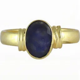 RAVIOUR LIFESTYLE Unisex Gold-Plated Blue Sapphire Finger Ring-image-32