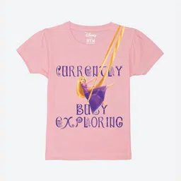 Wear Your Mind Girls Printed Puff Sleeves Pure Cotton T-shirt-picture-19