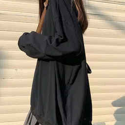 LULU & SKY Women Round Neck Full Sleeves Oversized Pullover Sweatshirt image 5