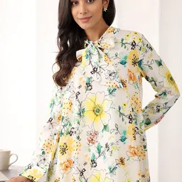 Ambraee Women Floral Printed Regular Kurta with Trousers image 5