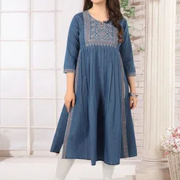SK Creation Thread Work Denim Thread Work Kurti-picture-16