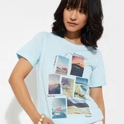 max Women Graphic Printed Round Neck Cotton T-shirt-image-45